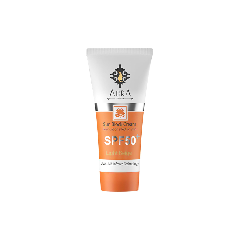 کرم ضد آفتاب رنگی SPF50 آدرا