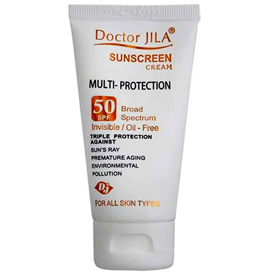 کرم ضد آفتاب بی‌رنگ مولتی پروتکشن SPF50 دکتر ژیلا